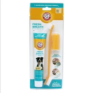 Arm & Hammer Fresh Breath Kit for Dogs, 3-Piece Kit, Vanilla Ginger Flavor